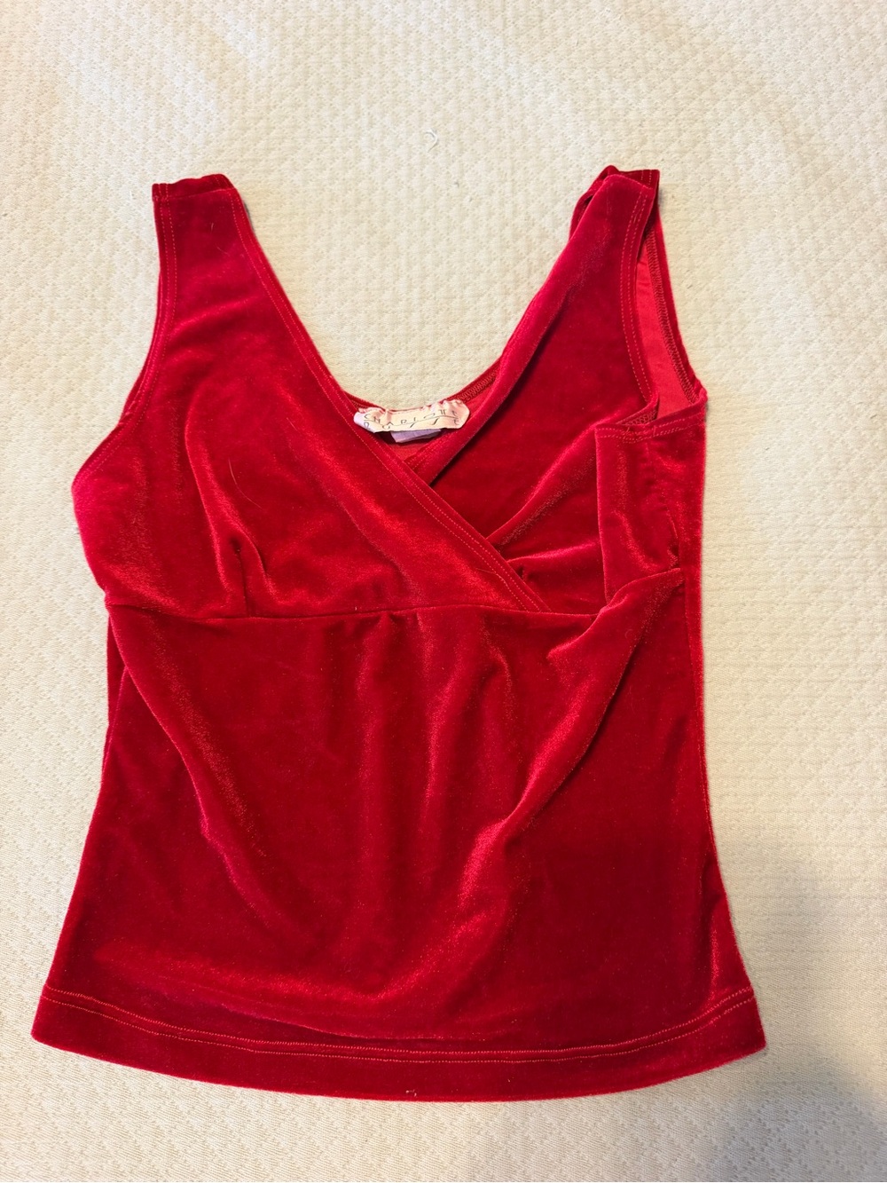 Charlotte Russe Red Velvet V-Neck Tank - Picture 6 of 8